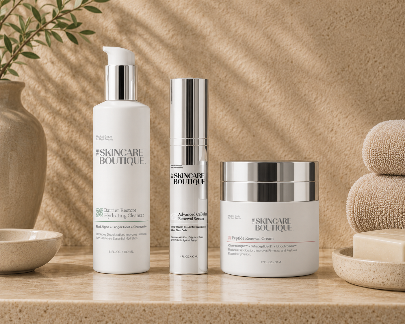 The Prime Protocol 3-step skincare kit – medical-grade routine by The Skincare Boutique