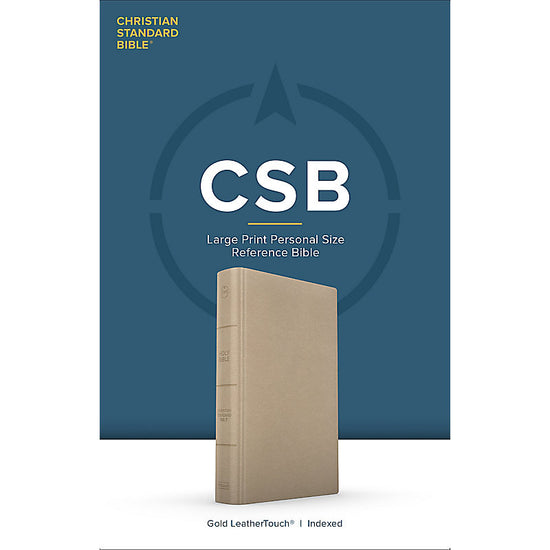 CSB Large Print Personal Size Reference Bible, Gold LeatherTouch, Indexed