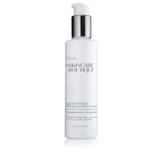 Skincare Boutique face and body wash bottle on a white background
