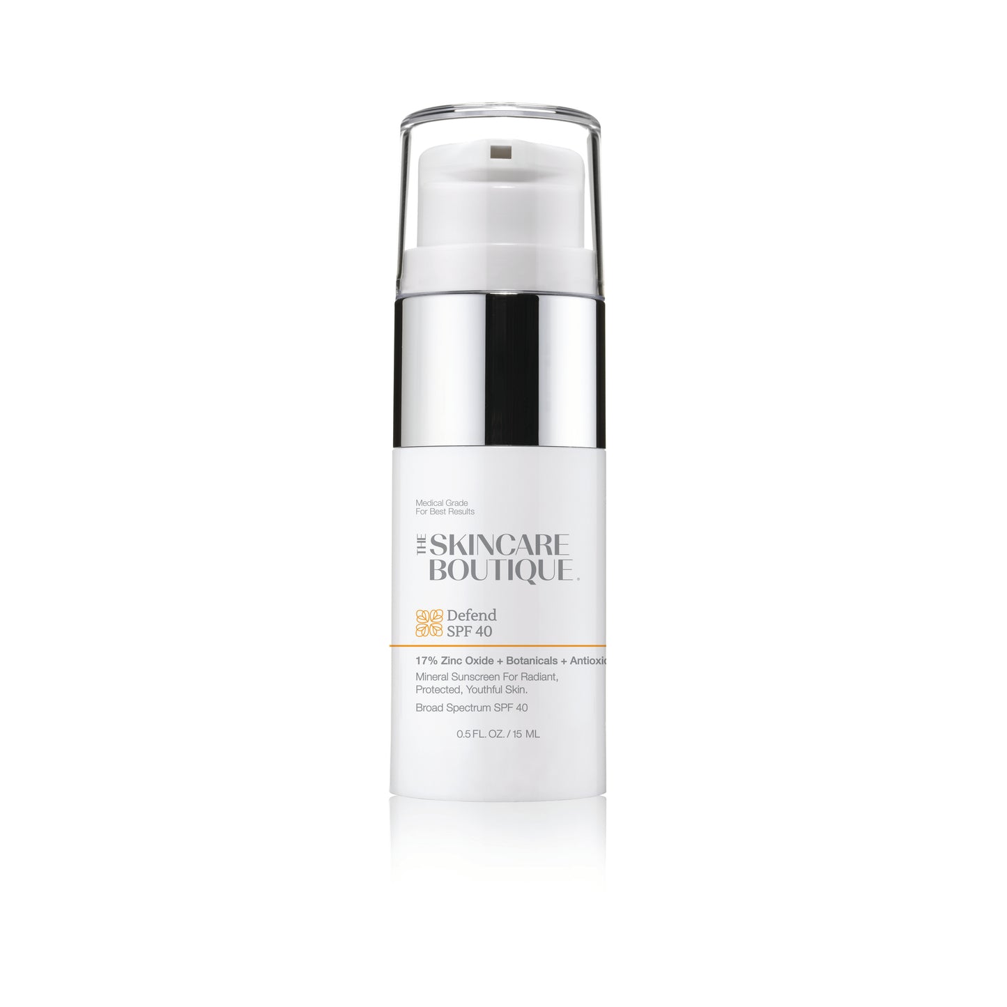 Skincare bottle with 'The Skincare Boutique' branding on a white background