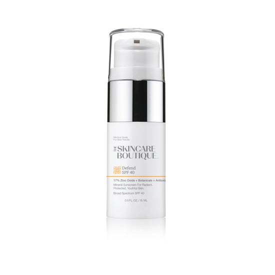 Skincare bottle with 'The Skincare Boutique' branding on a white background