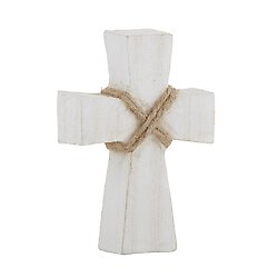 Paulownia Wood Standing Cross - Small - White Finish