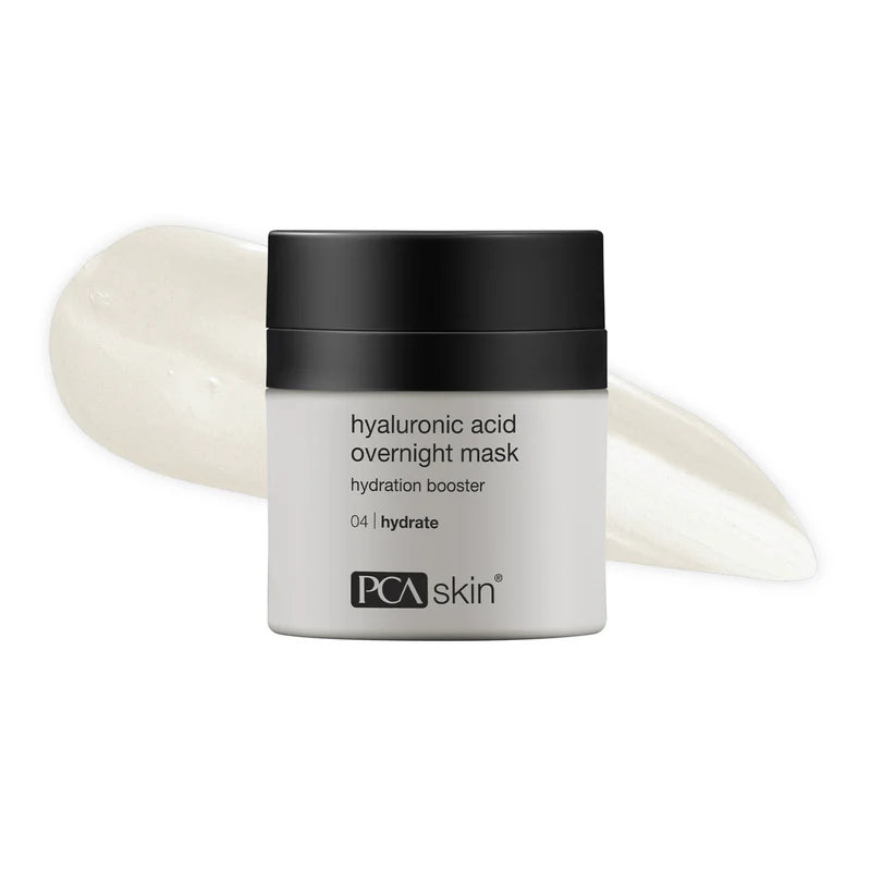 PCA Skin hyaluronic acid overnight mask with black lid on a white background
