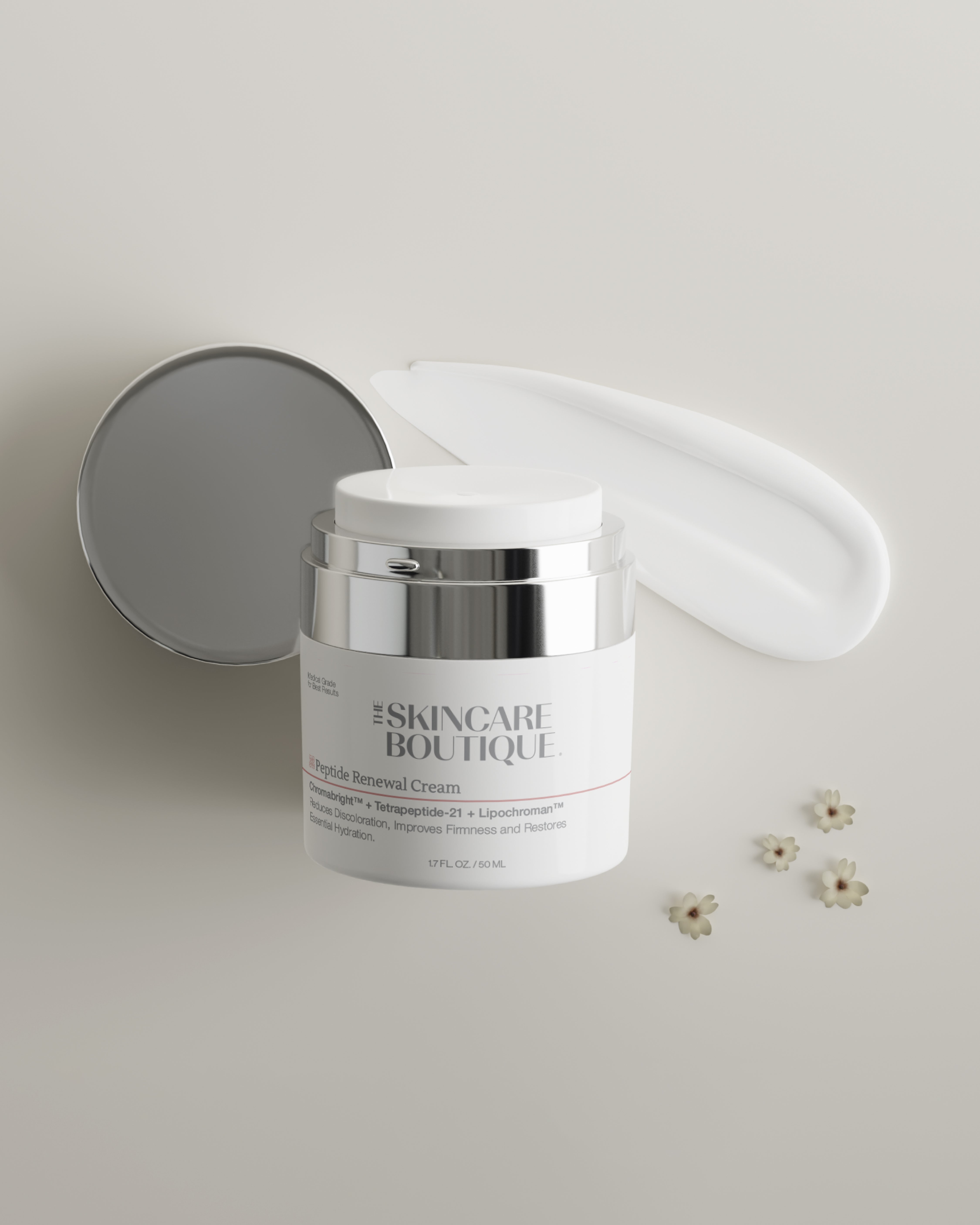 Peptide Renewal Cream texture – rich formula with Lipochroman, Chromabright, and Antarctic peptides