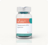 Vial labeled 'ellie MD' with 'Tesamorelin/KPV Injection' on a white background