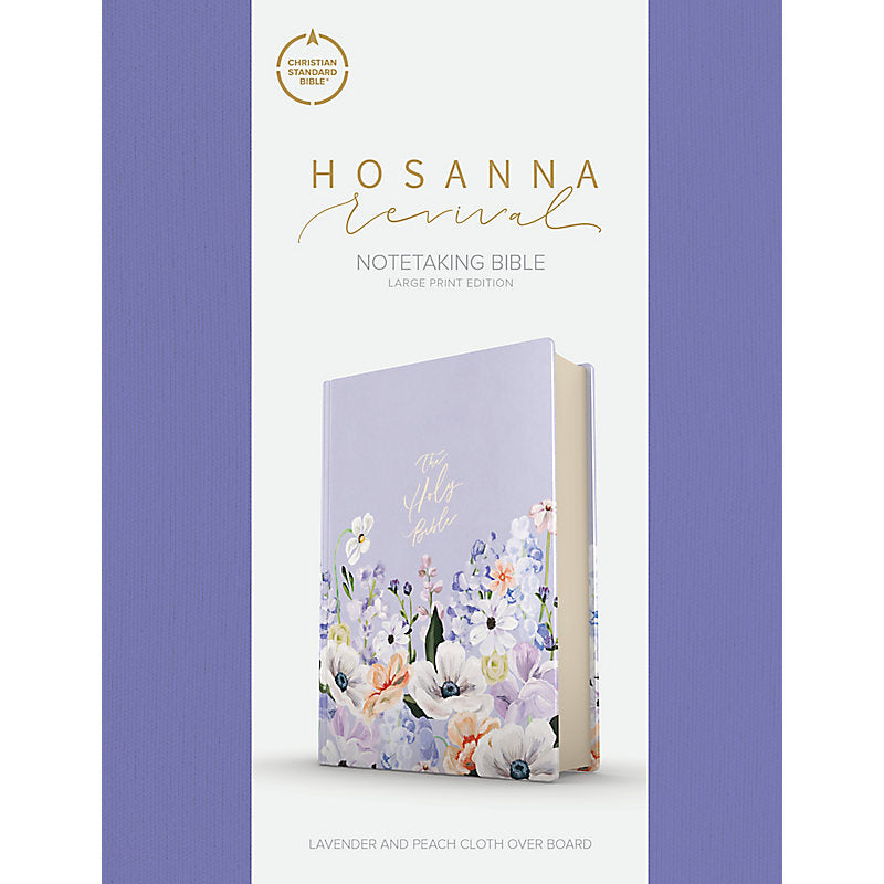 Load image into Gallery viewer, CSB Notetaking Bible, Large Print Hosanna Revival Edition, Lavender/Peach Cloth-Over-Board
