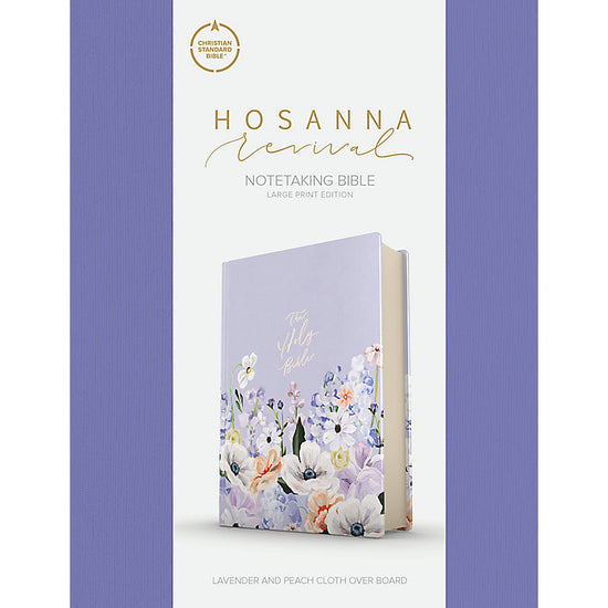 CSB Notetaking Bible, Large Print Hosanna Revival Edition, Lavender/Peach Cloth-Over-Board