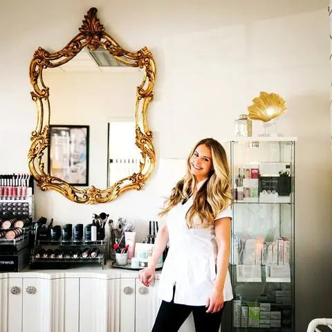 Melanie White preparing a facial treatment